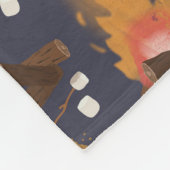 Camping Fire Outdoor Adventure & Marshmallows Fleece Deken (Hoek)