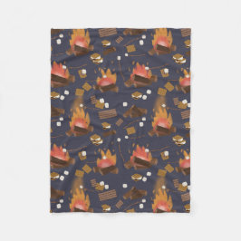Camping Fire Outdoor Adventure & Marshmallows Fleece Deken