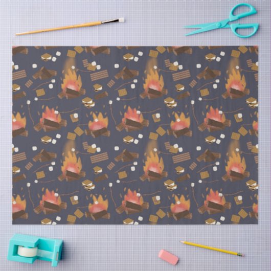 Camping Fire Outdoor Adventure & Marshmallows Tissuepapier (Craft)