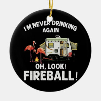 Camping Fireball Keramisch Ornament