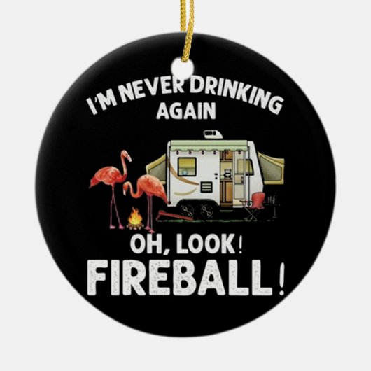 Camping Fireball Keramisch Ornament (Voorkant)