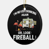Camping Fireball Keramisch Ornament (Links)