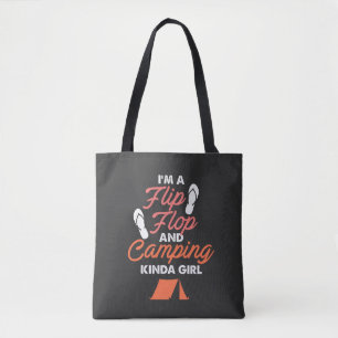 Camping - Flip Flop En Camping Meisje Tote Bag