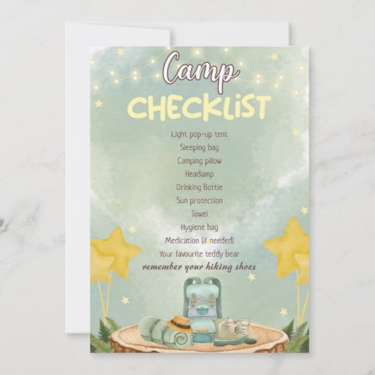 Camping Forest Beer Boy Birthday Invitation Kaart (Achterkant)