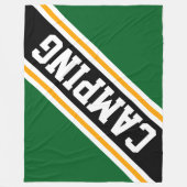 CAMPING Forest Groen Geel Zwart Racing Stripes Fleece Deken (Voorkant)