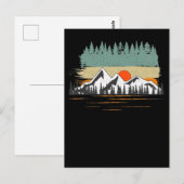 Camping Forest Mountains Natuur Hiking Briefkaart (Voorkant / Achterkant)