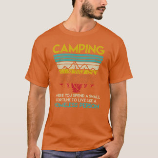 Camping Fortune Dakloze Retro Camper Mannen f T-shirt