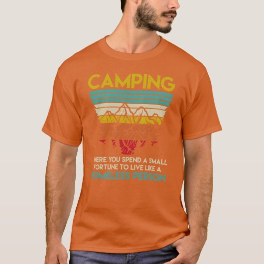 Camping Fortune Dakloze Retro Camper Mannen f T-shirt (Voorkant)
