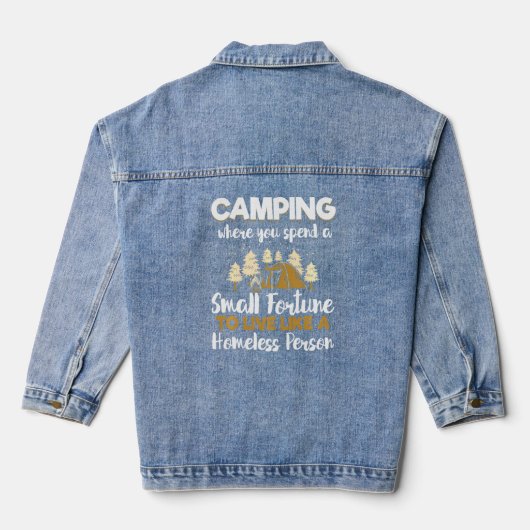Camping Fortune Homeless Person Camping Camper Denim Jacket (Achterkant)