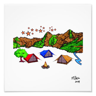 Camping Foto Afdruk