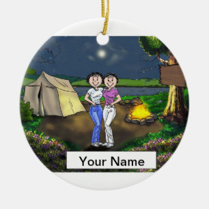 Camping Friends - Vrouw & Vrouw Keramisch Ornament