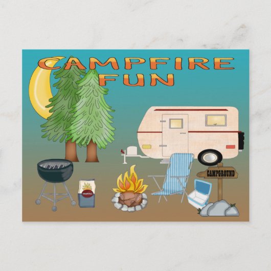 Camping Fun Briefkaart (Voorkant)