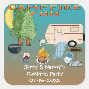 Camping Fun Favor Stickers