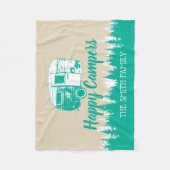 Camping Fun Happy Camper Rustic Forest Family Name Fleece Deken (Voorkant)