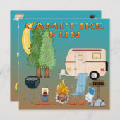 Camping Fun-uitnodigingen Kaart (Voorkant / Achterkant)