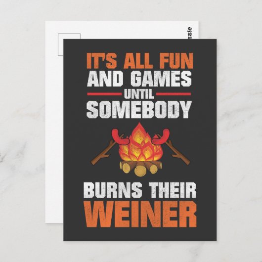Camping Funny Family Campfire Weiner Briefkaart (Voorkant / Achterkant)