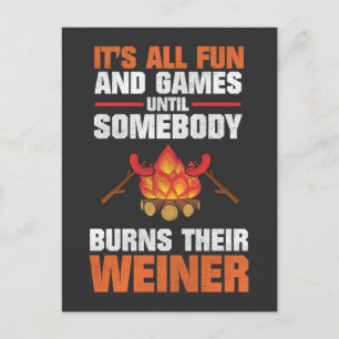 Camping Funny Family Campfire Weiner Briefkaart