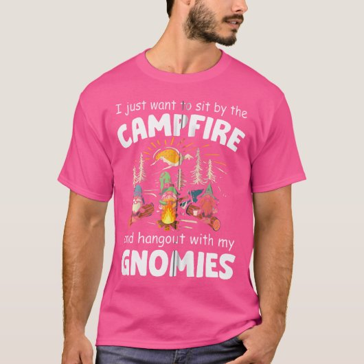 Camping Funny Gnome Hangout With My Gnomies Campfi T-shirt (Voorkant)