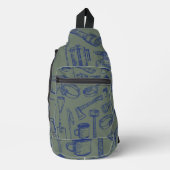 Camping Gear Print Cut Sew Bag Sling Bag (Voorkant)