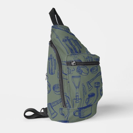 Camping Gear Print Cut Sew Bag Sling Bag (Linkerhoek)