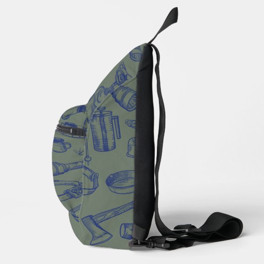 Camping Gear Print Cut Sew Bag Sling Bag (Rechts)