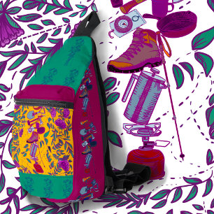 Camping Gear Print Cut Sew Bag Sling Bag