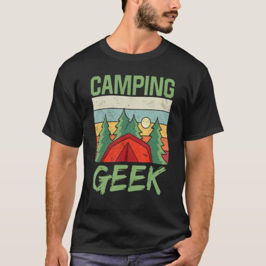 Camping Geek Camper Camp Campsite Campfire T-shirt (Voorkant)