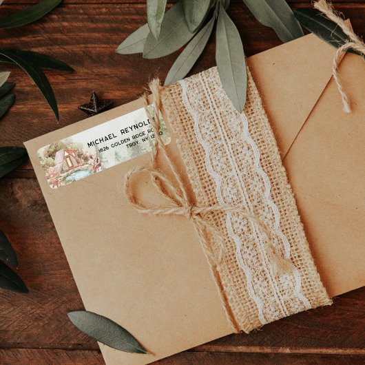 Camping Geëmigreerd Return-adreslabel Etiket