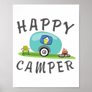 Camping - Gelukkig Camping Caravan Camper T-shirt Poster