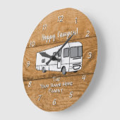 Camping Generic Class A wood Design Large Clock Grote Klok (Hoek)