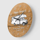 Camping Generic Class C wood Design Large Clock Grote Klok (Hoek)