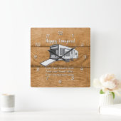 Camping Generic Speelgoed Hauler wood design Vierkante Klok (Huis)
