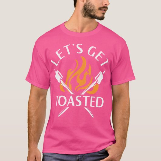 Camping Get Toasted Funny Zomer Wandelen Berg C T-shirt (Voorkant)
