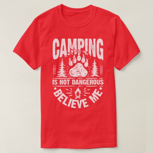 Camping gevaarlijk t-shirt (Design voorkant)
