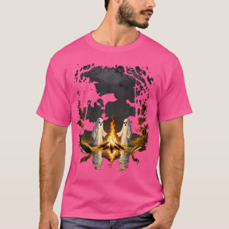 Camping Ghost Campfire Halloween Kostuum T-shirt
