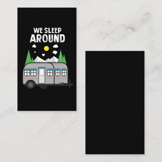 Camping Gift - We slapen rond Camper Visitekaartje (Voorkant / Achterkant)
