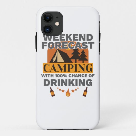 Camping Gift Weekend Camping 100% Kans of Drinki Case-Mate iPhone Case (Achterkant)