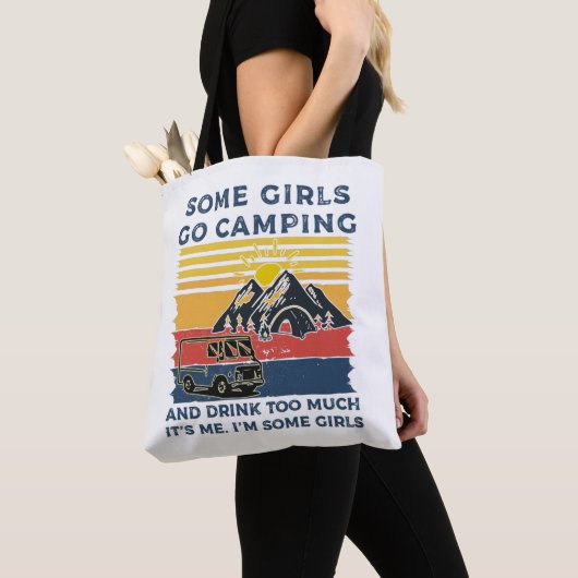 Camping Girl Funny Gifts Tote Bag (Dichtbij)