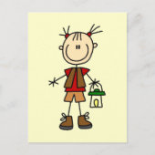 Camping Girl met lantaarns en touwtjes Briefkaart (Voorkant)