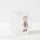 Camping Girl met lantaarns en touwtjes Matglas Koffiemok (Voorkant rechts)