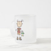 Camping Girl met lantaarns en touwtjes Matglas Koffiemok (Voorkant links)