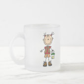 Camping Girl met lantaarns en touwtjes Matglas Koffiemok (Links)