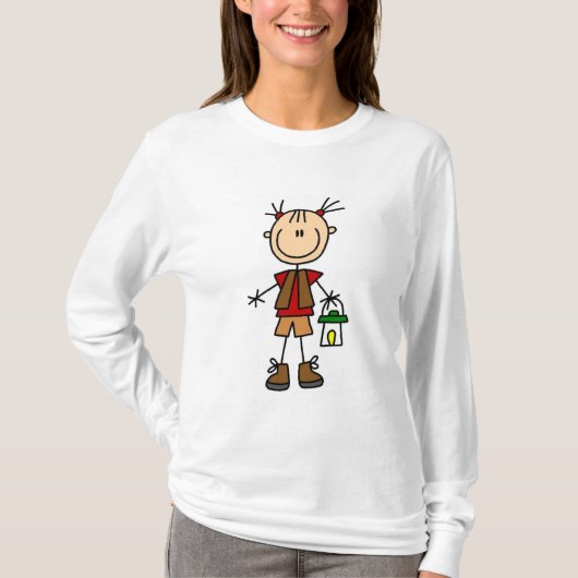 Camping Girl met lantaarns en touwtjes T-shirt (Voorkant)
