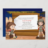 Camping Girls-uitnodiging Kaart (Voorkant / Achterkant)