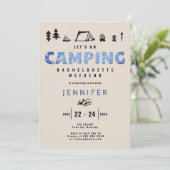 Camping Glam Denim Diamonds Bachelorette Weekend Kaart (Staand voorkant)
