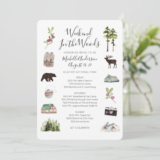 Camping Glamping Bachelorette Weekend Route Kaart (Staand voorkant)