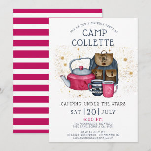 Camping Glamping Birthday Party under the Stars Kaart