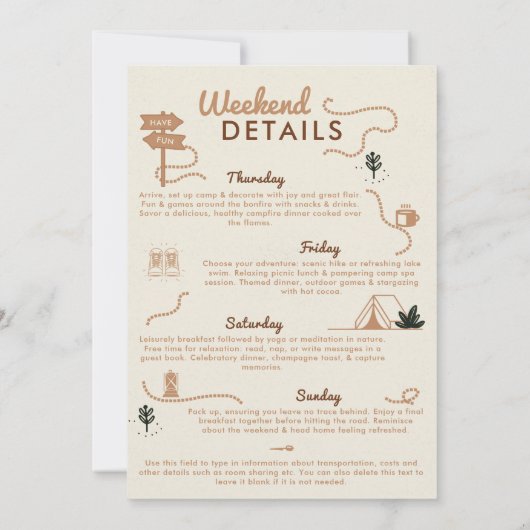 Camping Glamping Camp Earth 30e Verjaardag Weekend Kaart (Achterkant)