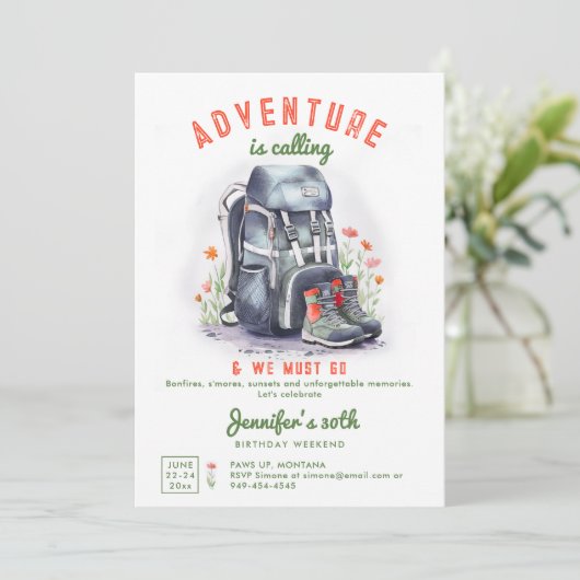 Camping Glamping Camp Wild 30e Verjaardag Weekend Kaart (Staand voorkant)