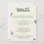 Camping Glamping Mountain Green Bachelorette Party Kaart (Achterkant)